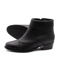 Bota Duna Cano Baixo em Couro Senna Preto - 4637SP