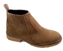 Bota em couro botina solado tratorado costurado botinha marca campolina calçado resistente barato