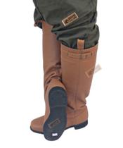 Bota em Couro Caramelo 100% SOLADO BORRACHA PNEU