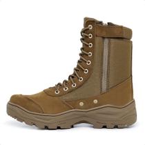 Bota Exercito Selva Com Zíper Lateral Modelo Coyote Padrão EB Cano Alto Confortável
