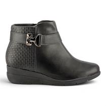 Bota fem modare 7085104 cano curto flat anabela det fivela atras trancada