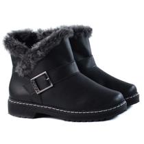 Bota fem. preta / napa forrada com lã fox ten
