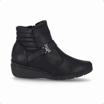 Bota Feminina Anabela Cano Baixo Piccadilly Preta