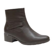 Bota Feminina Ankle Boot Comfortflex Couro