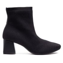 Bota Feminina Bebecê Bico Quadrado Malha Knit 43472 -43484