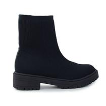 Bota Feminina Bebecê Cano Baixo Knit Preta - T2422