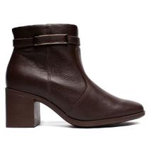Bota Feminina Bebecê Couro Com Enfeite Minimalista Marrom Bota Feminina Bebecê Couro Com Enfeite Minimalista Marrom