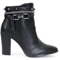 Bota Feminina Beira Rio Cano Curto Corrente Tachas Salto Alto Confortável Bota Feminina Beira Rio Cano Curto Corrente Tachas Salto Alto Confortável