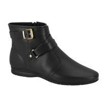 Bota Feminina Beira Rio Cano Curto Preta com Fivela Elegância e Conforto