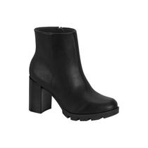 Bota Feminina Beira Rio Cano Médio Lisa Zíper Tratorada Salto Alto Grosso Conforto Bota Feminina Beira Rio Cano Médio Lisa Zíper Tratorada Salto Alto Grosso Conforto