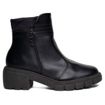Bota Feminina Beira Rio Cano Médio Solado Tratorado Preto Bota Feminina Beira Rio Cano Médio Solado Tratorado Preto