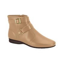 Bota Feminina Beira Rio Conforto Fivelas Cano Curto Rasteira