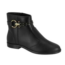 Bota Feminina Beira Rio Detalhes Metalizados Fivela Cano Baixo Salto Bloco Original Bota Feminina Beira Rio Detalhes Metalizados Fivela Cano Baixo Salto Bloco Original