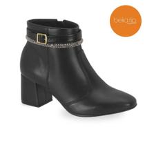 Bota Feminina Beira Rio Salto Bloco Cano Curto Ref.9077.2112 Bota Feminina Beira Rio Salto Bloco Cano Curto Ref.9077.2112