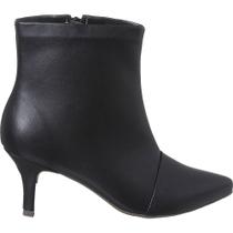 Bota Feminina Bico Fino Cano Curto Salto Confortável Novo