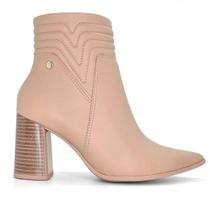 Bota Feminina Bico Fino Couro Salto Grosso Zíper Ramarim 58123 Bota Feminina Bico Fino Couro Salto Grosso Zíper Ramarim 58123