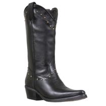 Bota Feminina Bico Fino Preta Cow Way 35405
