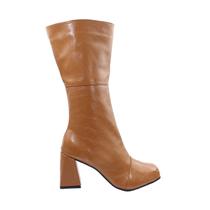 Bota Feminina Bico Quadrado Cano Longo Confortável Salto 7cm Blogueira ER1258