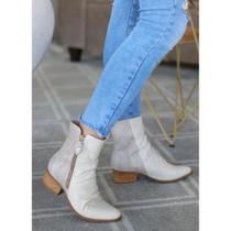 Bota Feminina Bico Redondo Cano Médio Dina Mirtz