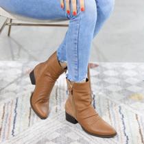 Bota Feminina Bico Redondo Cano Médio Dina Mirtz