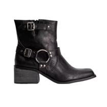 Bota feminina biker boots cano curto fivelas suzana santos