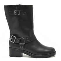 Bota Feminina Biker Cano Médio Preto Via Marte 035-002-01