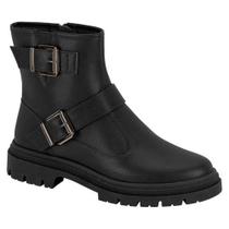 Bota Feminina Biker Napa Preto Moleca 5344.106