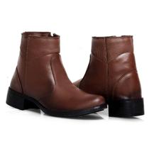 Bota Feminina Botinha Conforto Dia a Dia Bico Redondo Elástico e Zíper Preto Marrom Cano Alto Bota Feminina Botinha Conforto Dia a Dia Bico Redondo Elástico e Zíper Preto Marrom Cano Alto