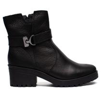 Bota Feminina Bottero Cano Curto Couro Burnished Preto Bota Feminina Bottero Cano Curto Couro Burnished Preto