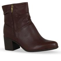 Bota Feminina Bottero Cano Curto Couro Salto Bloco 346907