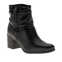 Bota Feminina Bottero Cano Curto Salto Grosso Couro 346907 Preto