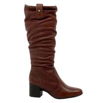 Bota Feminina Bottero Cano Longo Couro Burnish - Conhaque Bota Feminina Bottero Cano Longo Couro Burnish - Conhaque