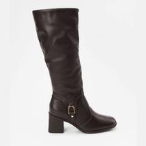 Bota Feminina Bottero Cano Longo Couro Marrom Marrom