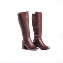 Bota Feminina Bottero Cano Longo Marrom em Couro Legítimo Tamanho:38Cor:Marrom
