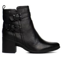 Bota Feminina Bottero de Couro Cano Curto Preto