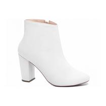 Bota Feminina Branca Cano Curto