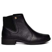 Bota Feminina Campesí Cano Curto Couro Preto