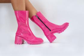 Bota Feminina Cano Alto Coturno Jhenny Galocha Impermeável Chuva