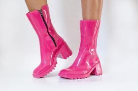 Bota Feminina Cano Alto Coturno Jhenny Galocha Impermeável Chuva