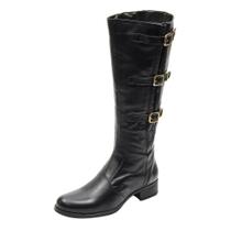 Bota Feminina Cano Alto Couro Escrete - 2411 - Preto