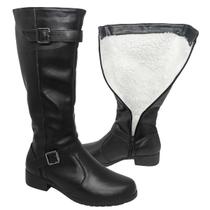 Bota Feminina Cano Alto Forrada Com Lã Para Inverno