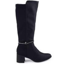 Bota Feminina Cano Alto Maleável Salto Bloco Médio Com Strass Dakota G9622 Bota Feminina Cano Alto Maleável Salto Bloco Médio Com Strass Dakota G9622