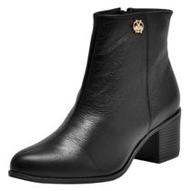 Bota Feminina Cano Baixo Conforto Leve Couro Via Marte