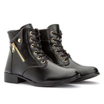 Bota Feminina Cano Baixo Coturno Montaria Dandara Com ziper BT201