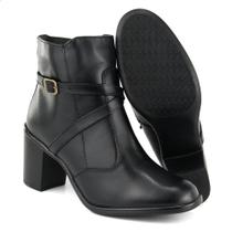 Bota Feminina cano baixo couro Firenze 9033 pinhão