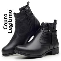 Bota Feminina Cano Baixo Couro Legítimo Zíper Calçado Inverno Lançamento.