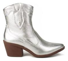Bota feminina cano baixo dakota medley metal prata original