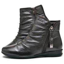 BOTA FEMININA CANO BAIXO DE COURO, Ref.: 0703 , MARCA KAUANY CALÇADOS