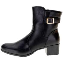 Bota Feminina Cano Baixo Mooncity- Preto