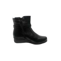 Bota Feminina Cano Baixo Salo Anabela Baixo Casual Original Ref: 71104